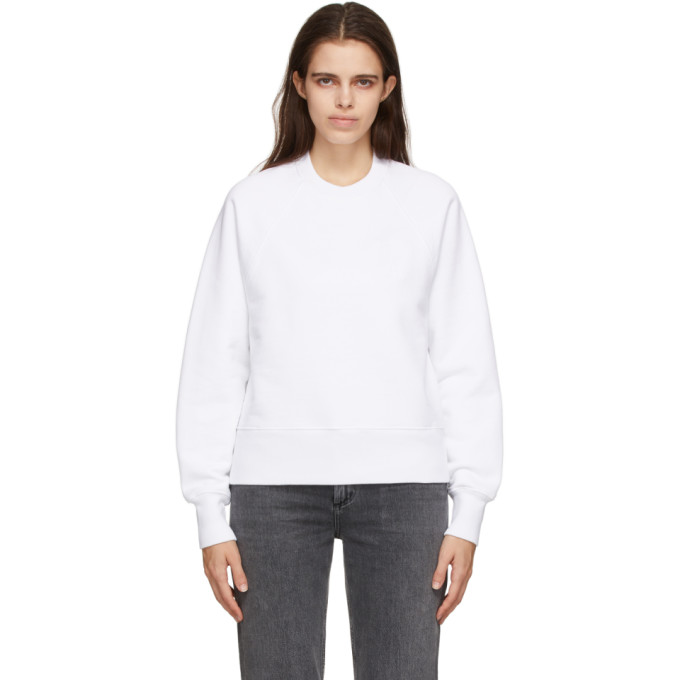 Ami Alexandre Mattiussi Logo-patch Crew-neck Sweatshirt In 100 White