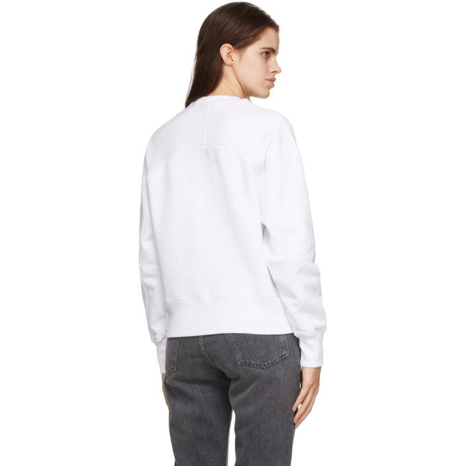 Ami Alexandre Mattiussi Logo-patch Crew-neck Sweatshirt In 100 White