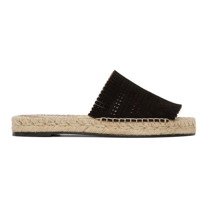 ALAÏA BLACK OPENWORK SANDALS