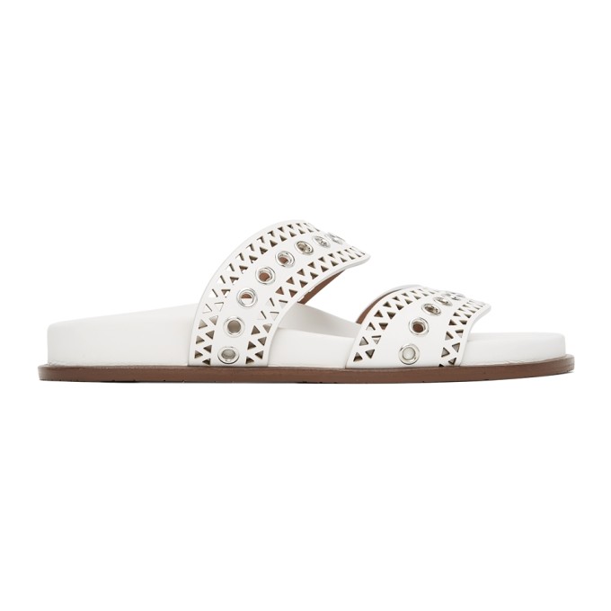 ALAÏA WHITE STRAP SANDALS