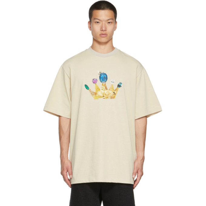 JERIH BEIGE GOLD CROWN T-SHIRT