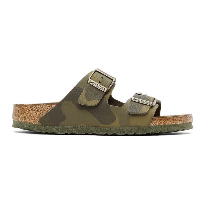 BIRKENSTOCK KHAKI BIRKO-FLOR CAMO NARROW ARIZONA SANDALS