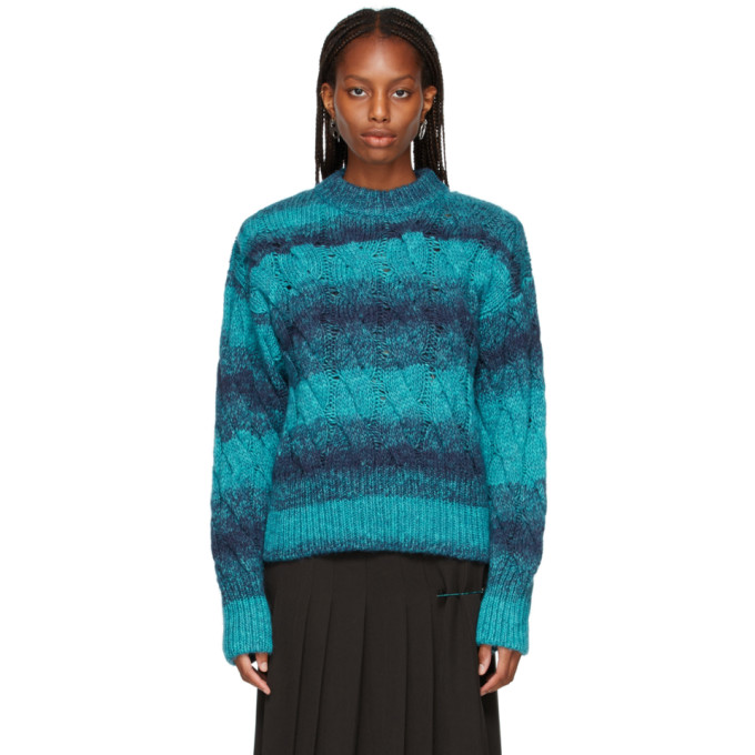 turquoise cable knit sweater