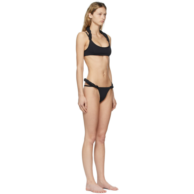 Shop Attico Black Braided Halter Bikini