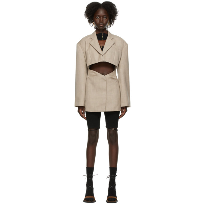 JACQUEMUS BEIGE LA MONTAGNE 'LA VESTE ARLES' DRESS