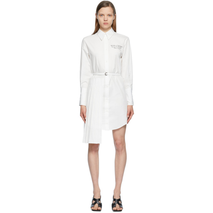 OFF-WHITE WHITE POPELINE DRESS