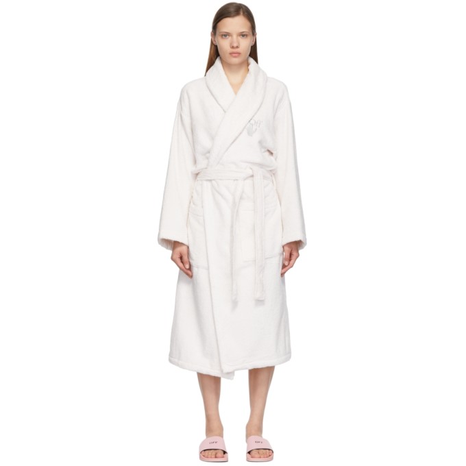 Off-white White Arrow Leaves Bath Robe | ModeSens