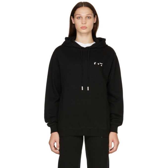 OFF-WHITE BLACK LOGO HOODIE