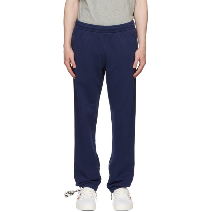 OFF-WHITE BLUE RUBBER ARROWS ZIP LOUNGE trousers