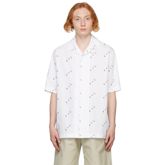 OFF-WHITE WHITE LOGO ALLOVER HOLIDAY SHORT SLEEVE SHIRT