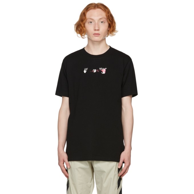 Off-white Acrylic Short-sleeve T-shirt In Black/fuschia |