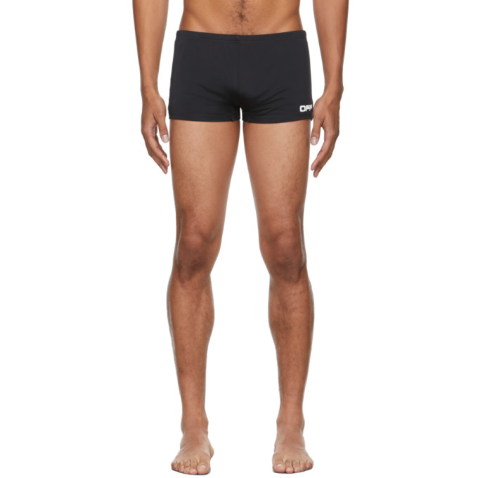 OFF-WHITE BLACK & WHITE LOGO ACTIVE SWIM SHORTS