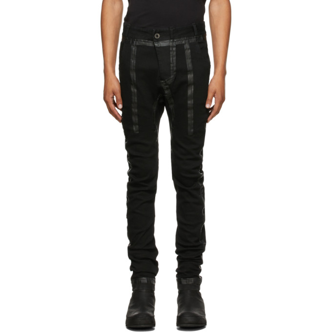 BORIS BIDJAN SABERI BLACK P14 SEAM TAPED JEANS