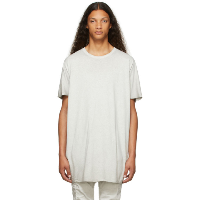 BORIS BIDJAN SABERI GREY RESIN-DYED ONE-PIECE T-SHIRT