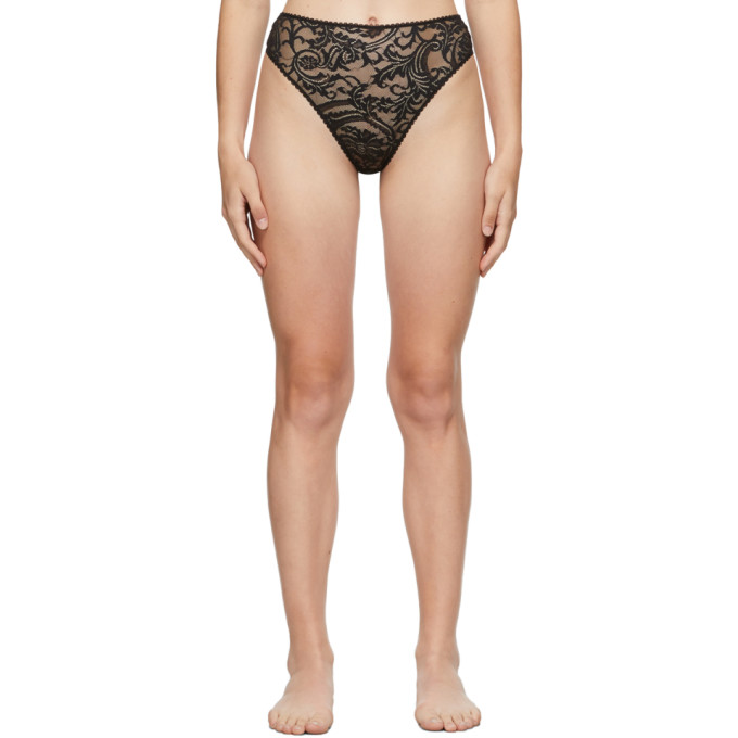 Versace Black Lace Briefs In 1b000 Black