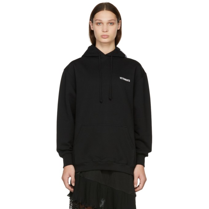 VETEMENTS BLACK LOGO HOODIE