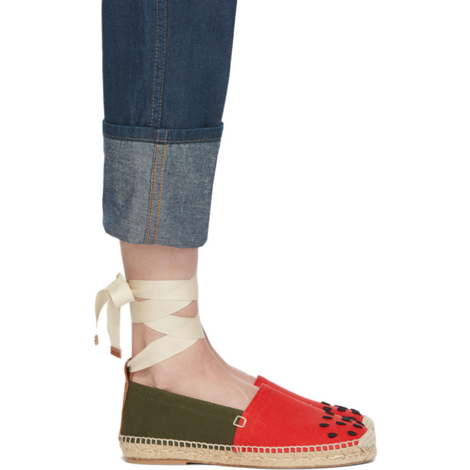 Loewe Red & Green Paula's Ibiza Watermelon Espadrilles