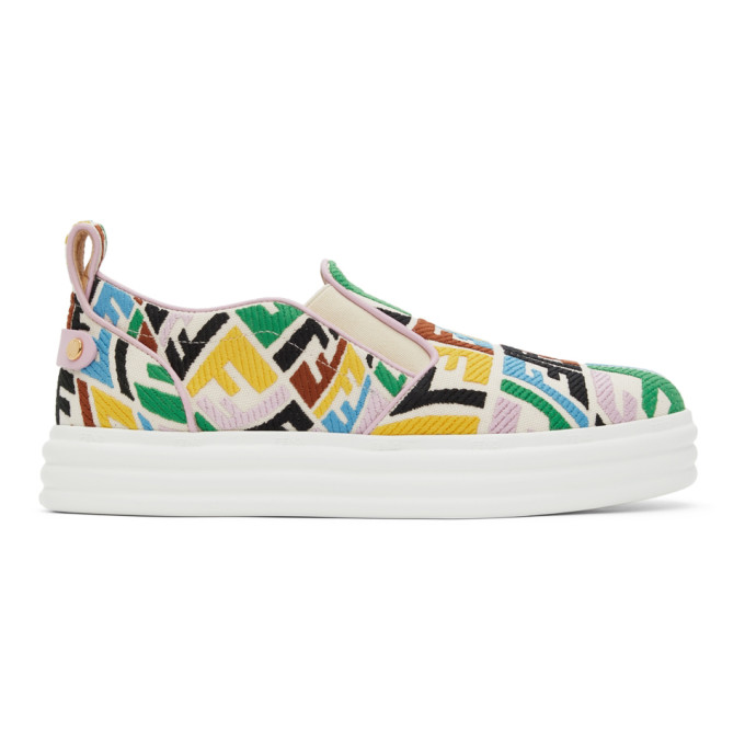 Click to view more detailed imagery on our partner's website Fendi X Sarah Coleman Rise Ff Fisheye Platform Sneaker In F1c4t Multi
