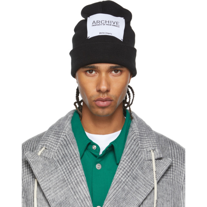 Palm Angels Archive Logo Patch Beanie 