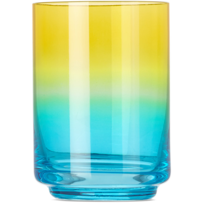LATERAL OBJECTS YELLOW & BLUE MIAMI GRADIENT GLASS