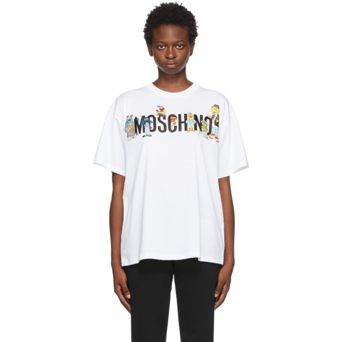 MOSCHINO WHITE SESAME STREET EDITION LOGO T-SHIRT