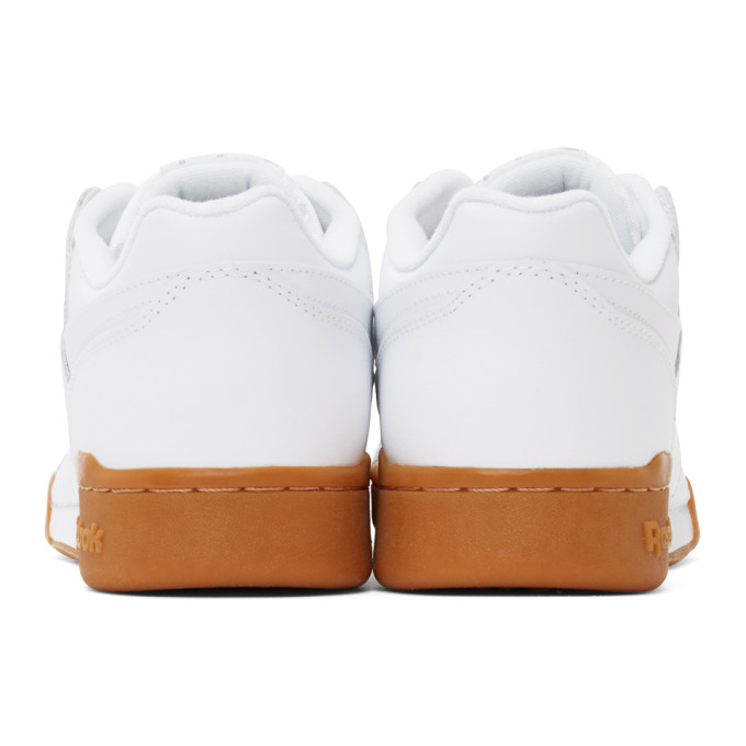 REEBOK WHITE LEATHER WORKOUT PLUS SNEAKERS