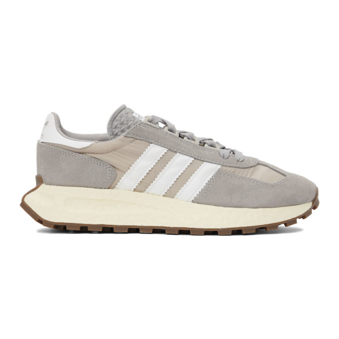 ADIDAS ORIGINALS GREY RETROPY E5 SNEAKERS