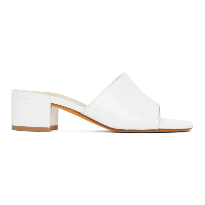 MARYAM NASSIR ZADEH SSENSE EXCLUSIVE WHITE CROC AGATHA SANDALS