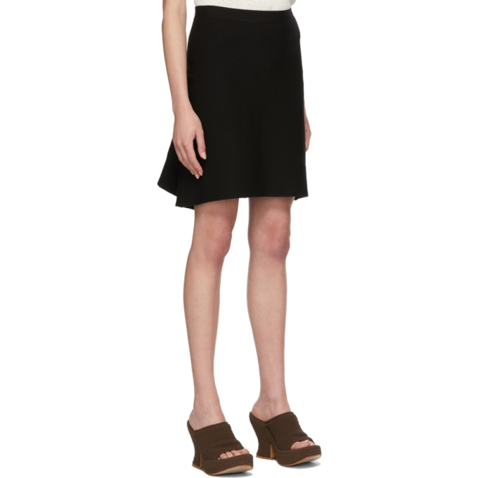 Shop Bottega Veneta Black Knit Godet Skirt In 1000 Black