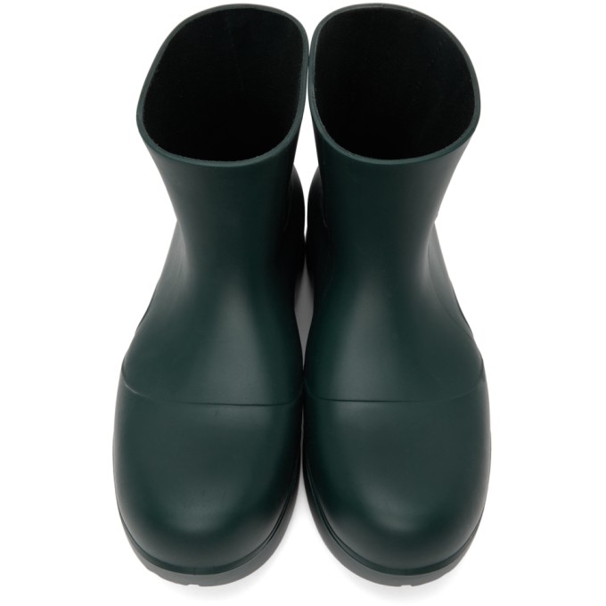 Shop Bottega Veneta Green Puddle Boots In 4615 Inkwel