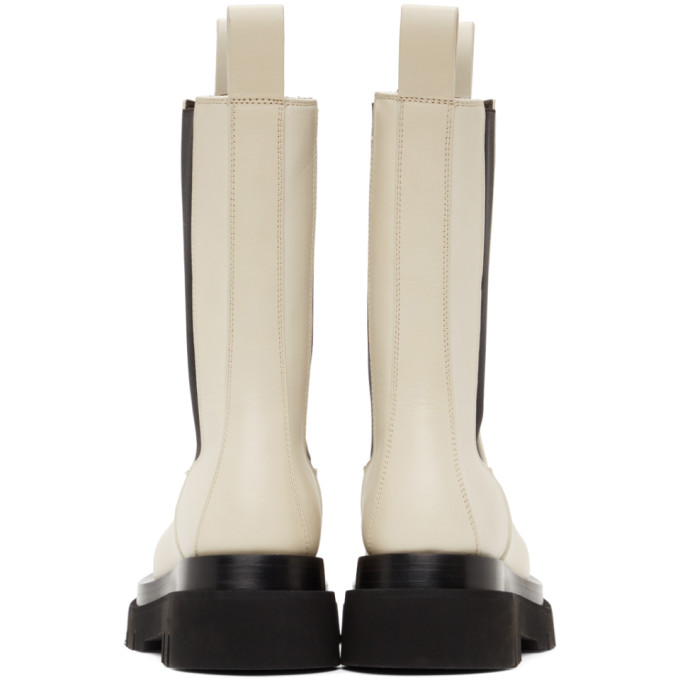 Shop Bottega Veneta Off-white Lug Boots In 9031 Sea Sa