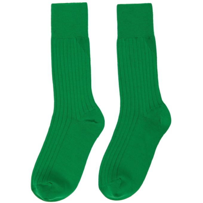 Shop Bottega Veneta Green Cashmere Socks In 4809 Parakeet