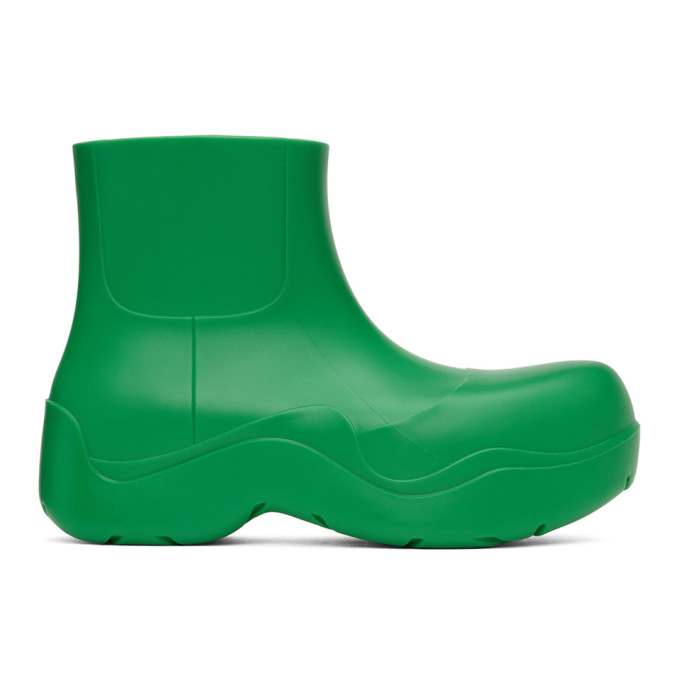 Bottega Veneta Green Matte Puddle Chelsea Boots In 3730 Grass