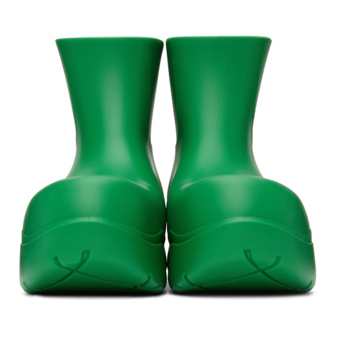 Shop Bottega Veneta Green Matte Puddle Chelsea Boots In 3730 Grass