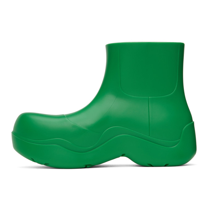 Shop Bottega Veneta Green Matte Puddle Chelsea Boots In 3730 Grass