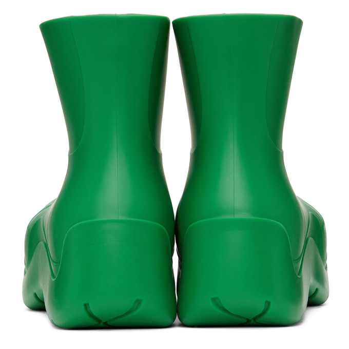 Shop Bottega Veneta Green Matte Puddle Chelsea Boots In 3730 Grass