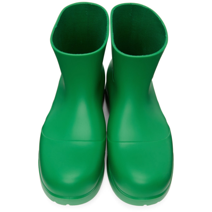 Shop Bottega Veneta Green Matte Puddle Chelsea Boots In 3730 Grass