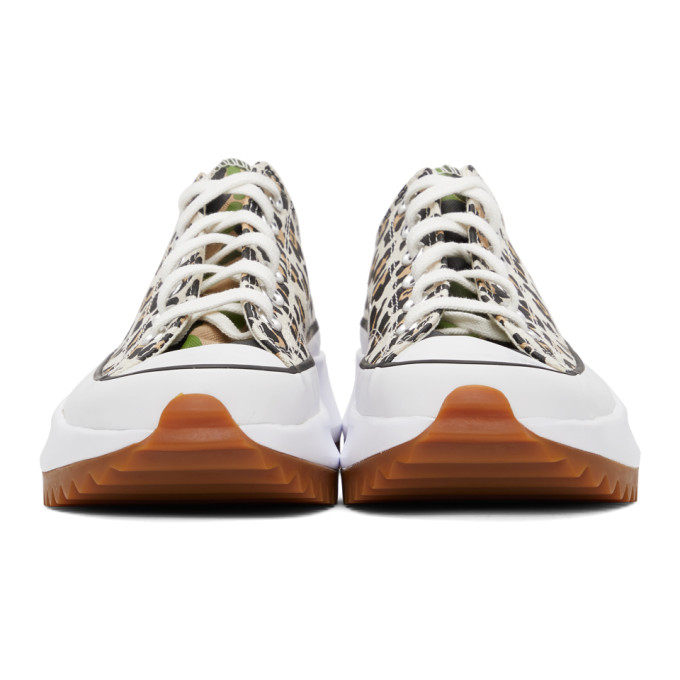 Shop Converse Beige Cheetah Run Star Hike Low Sneakers In Driftwood/light