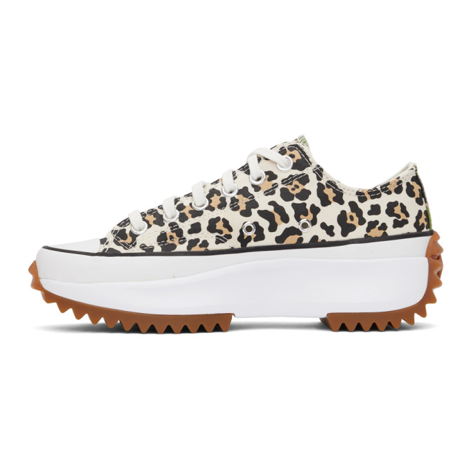 Shop Converse Beige Cheetah Run Star Hike Low Sneakers In Driftwood/light