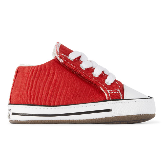 CONVERSE BABY RED EASY-ON CHUCK TAYLOR ALL STAR CRIBSTER SNEAKERS