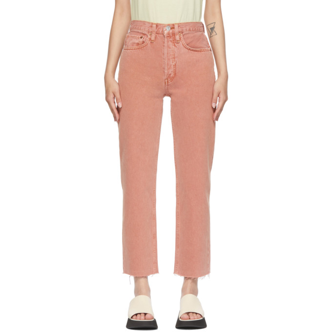 RE/DONE PINK 70S STOVE PIPE JEANS