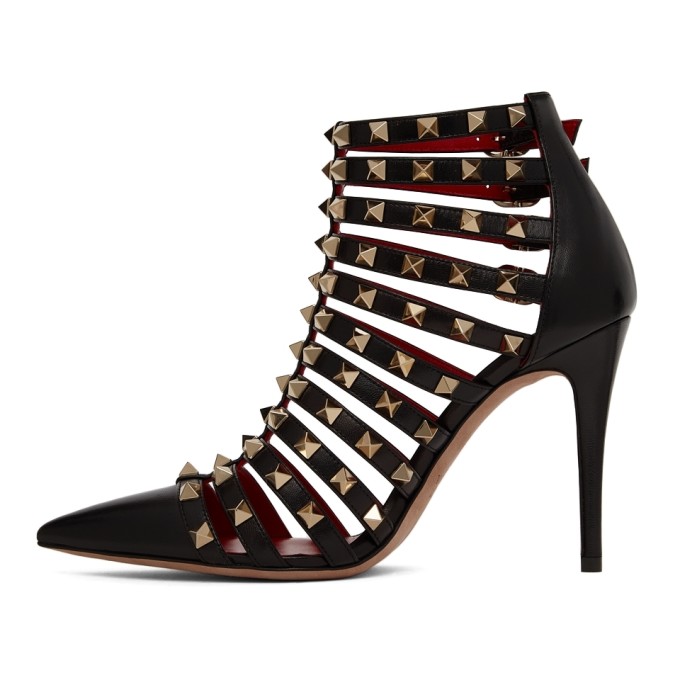 Shop Valentino Black Rockstud Alcove Boots In 0no Black