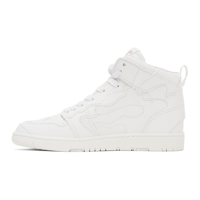 Shop Valentino White 07 Camouflage Edition Atelier Mid-top Sneakers In 0bo White/red