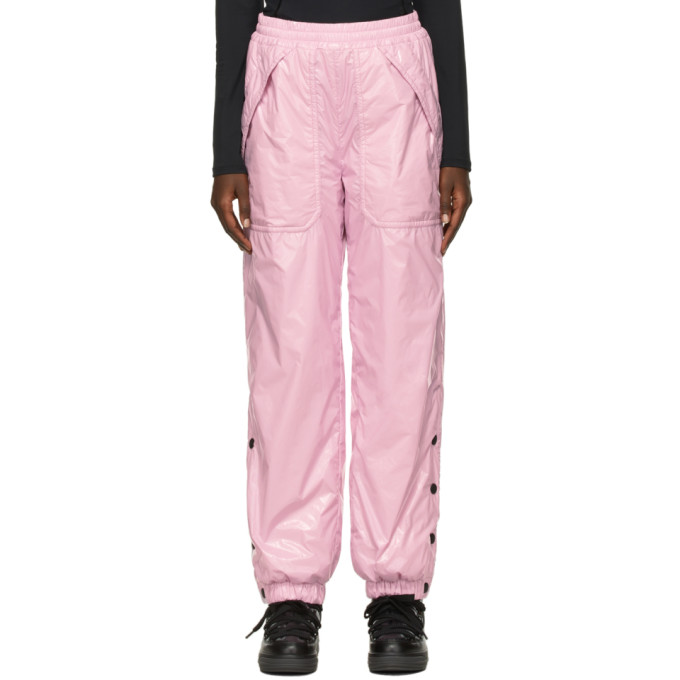 MONCLER PINK NYLON INSULATED LOUNGE PANTS