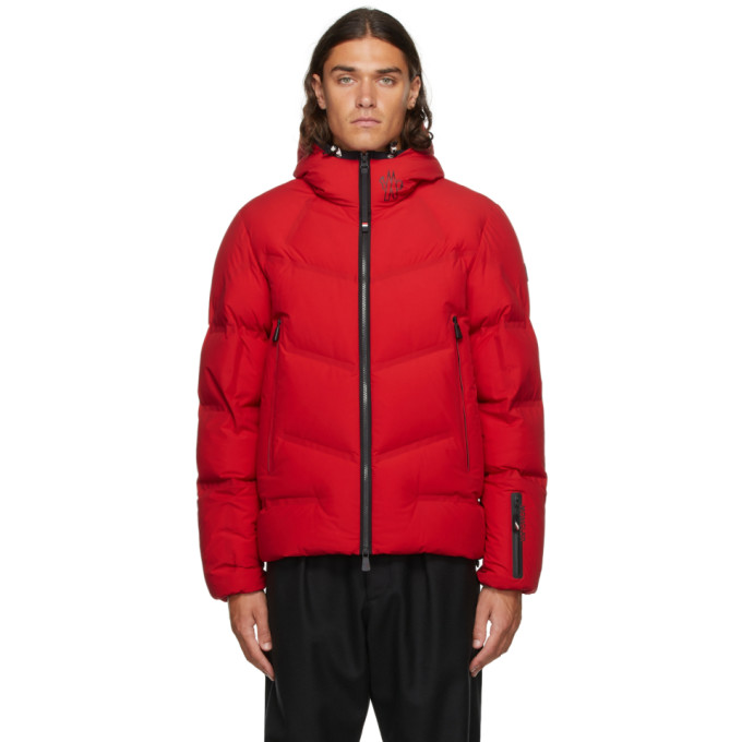 Shop Moncler Red Down Arcesaz Jacket In 453 Red