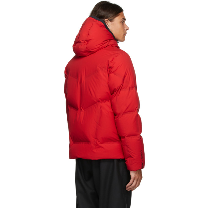 Shop Moncler Red Down Arcesaz Jacket In 453 Red