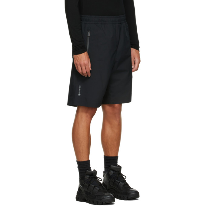 Shop Moncler Black Taffeta Shorts In 999 Black