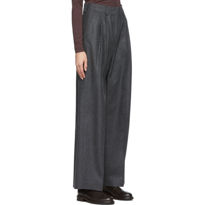 HOUSE OF DAGMAR GREY VALENTINA FLANNEL TROUSERS
