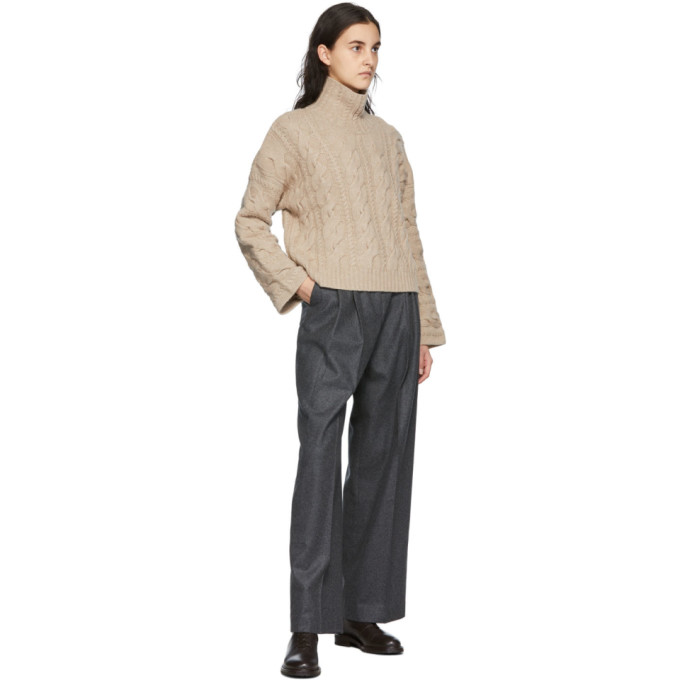 HOUSE OF DAGMAR GREY VALENTINA FLANNEL TROUSERS