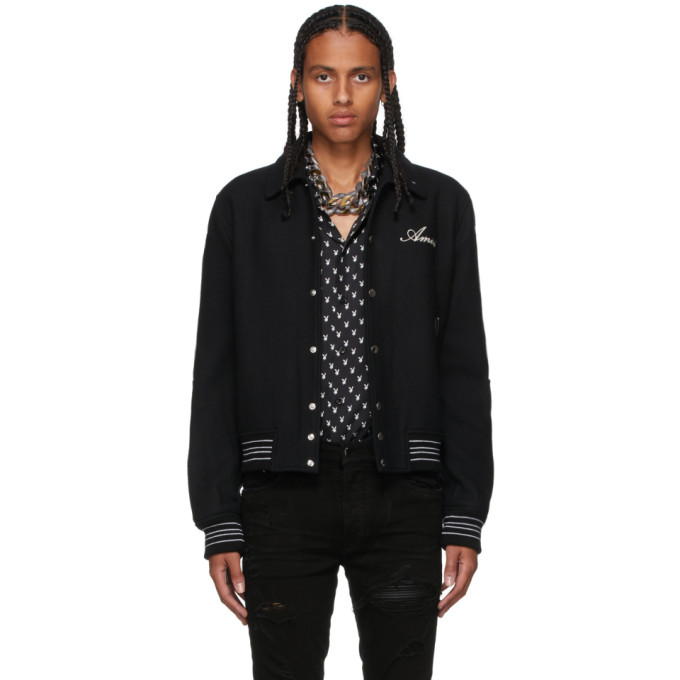 wool blend varsity jacket